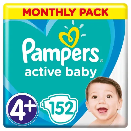 PAMPERS ACTIVE BABY 152 PIELUCHY ROZMIAR 4+  MAXI, 10-15 KG