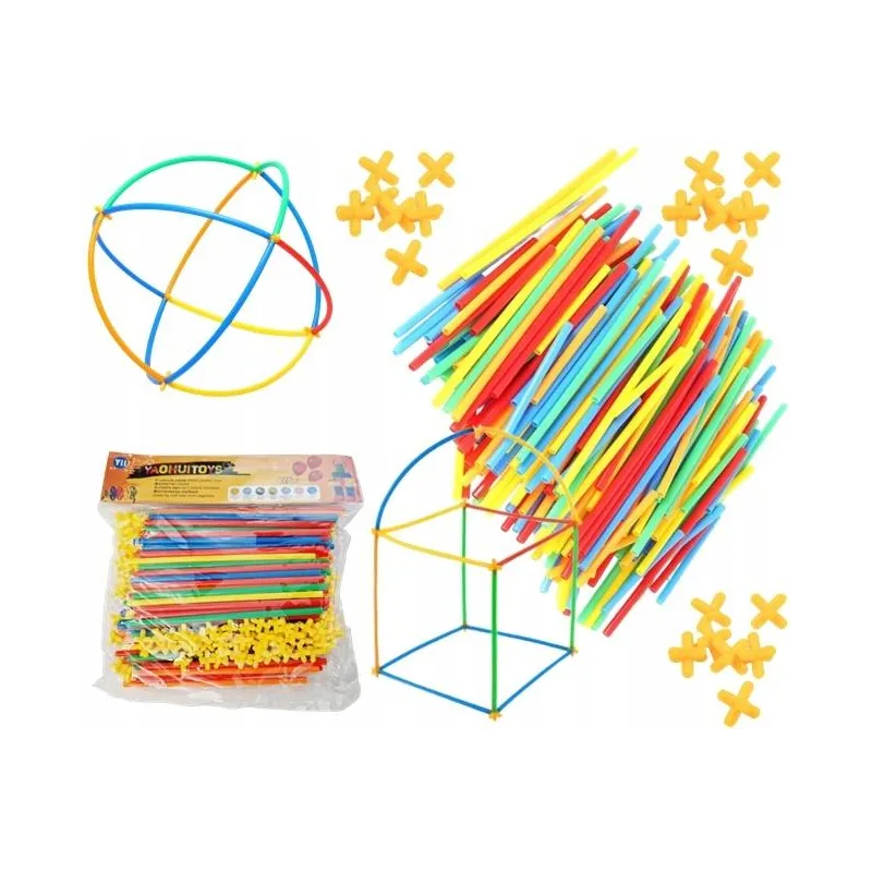 KLOCKI KONSTRUKCYJNE MAŁYCH GENIUSZY SŁOMKI 220 ELEMENTÓW ASKATO 3+