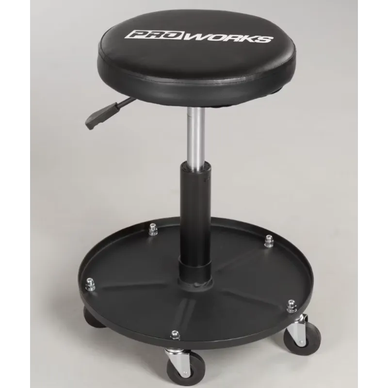 OBROTOWY STOŁEK WARSZTATOWY PROWORKS – REGULOWANY TABORET Z PÓŁKĄ NA NARZĘDZIA 135 KG OBROTOWY STOŁEK WARSZTATOWY PROWORKS – REGULOWANY TABORET Z PÓŁKĄ NA NARZĘDZIA 135 KG