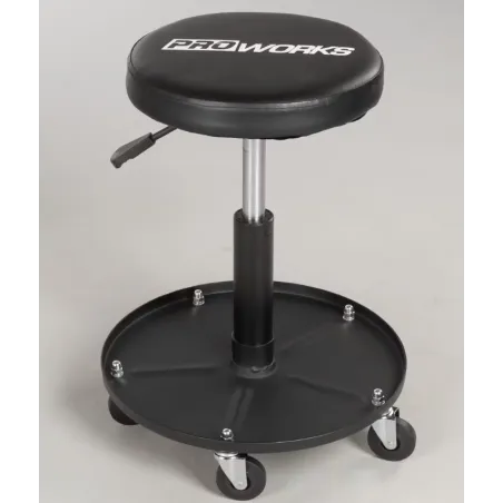 Obrotowy Stołek Warsztatowy Proworks – Regulowany Taboret Z Półką Na Narzędzia 135 Kg Obrotowy Stołek Warsztatowy Proworks – Regulowany Taboret Z Półką Na Narzędzia 135 Kg
