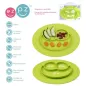 Silikonowy Talerzyk Z Podkładką 2W1 Zielony Mini Mat