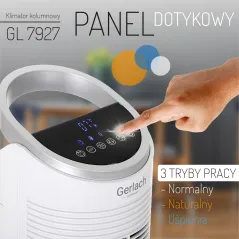 KLIMATOR GERLACH GL 7927 – CHŁODZENIE, NAWILŻANIE I OCZYSZCZANIE POWIETRZA, 2L ZBIORNIK