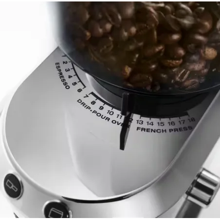 Młynek Do Kawy Delonghi Kg 521.M – Żarnowy, 18 Stopni Mielenia, Wyświetlacz Lcd