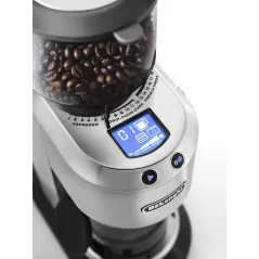 MŁYNEK DO KAWY DELONGHI KG 521.M – ŻARNOWY, 18 STOPNI MIELENIA, WYŚWIETLACZ LCD