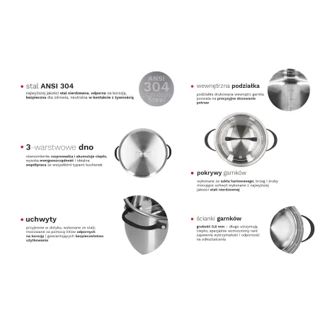 Zestaw Garnkow 6-Elementów Zwieger Gabro + Książka Michela Morana