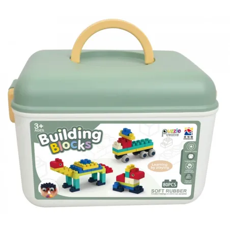 KLOCKI KONSTRUKCYJNE MEGA CREATIVE JUNIOR SOFT 80 ELEMENTÓW W WALIZCE 3+