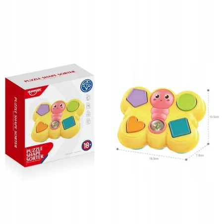 Sorter Motylek Dla Malucha – Zabawka Edukacyjna Z Dźwiękiem I Grzechotką 18M+