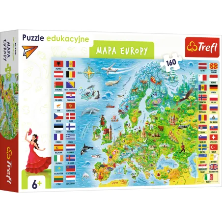 Mapa Europy Puzzle Edukacyjne 160 Elementów Trefl 6+