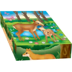 Klocki Obrazkowe Zwierzęta Pól I Lasów 16 Elementów Adamigo 4+