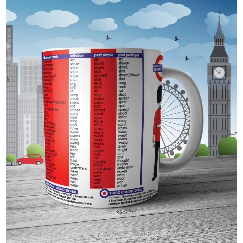 KUBEK CERAMICZNY ANGIELSKIE CZASOWNIKI NIEREGULARNE 330 ML - Soliton KUBEK CERAMICZNY ANGIELSKIE CZASOWNIKI NIEREGULARNE 330 ML - Soliton