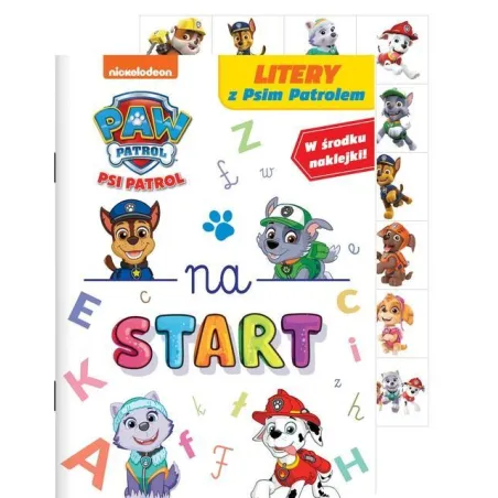 PSI PATROL NA START! LITERY Z PSIM PATROLEM. KSIĄŻECZKA Z NAKLEJKAMI