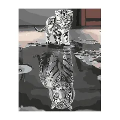 MALOWANIE PO NUMERACH DUSZA TYGRYSA 40X50 CM ZESTAW KREATYWNY