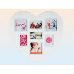 RAMKA NA 7 ZDJĘĆ SERCE BIAŁA