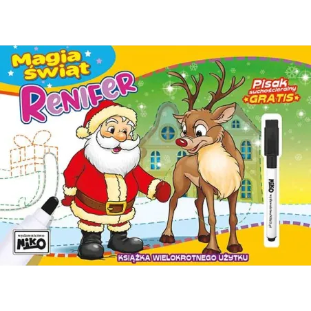 Renifer. Magia Świąt. Książka Wielokrotnego Użytku Z Pisakiem Suchościeralnym Renifer. Magia Świąt. Książka Wielokrotnego Użytku Z Pisakiem Suchościeralnym