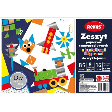 Wycinanka Samoprzylepna Z Kształtami I Figurami Do Wyklejania 16 Arkuszy Wycinanka Samoprzylepna Z Kształtami I Figurami Do Wyklejania 16 Arkuszy