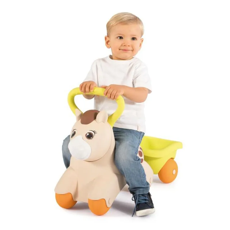 JEŹDZIK DLA MALUCHA SMOBY KUCYK PONY RIDE-ON Z PRZYCZEPKĄ 12M+ JEŹDZIK DLA MALUCHA SMOBY KUCYK PONY RIDE-ON Z PRZYCZEPKĄ 12M+