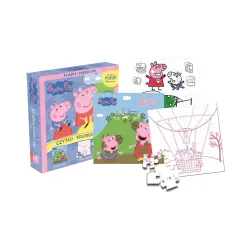 ŚWINKA PEPPA WESOŁE ZABAWY KSIĄŻKA + PUZZLE DWUSTRONNE XXL 36 ELEMENTÓW - Media Service Zawada