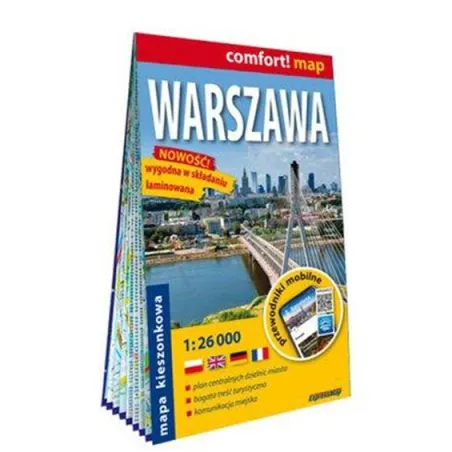 Warszawa Kieszonkowy Laminowany Plan Miasta 1:26 000