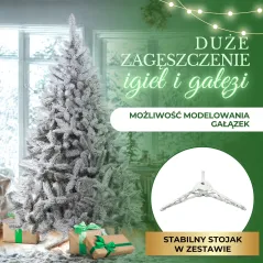 CHOINKA SZTUCZNA ŚWIERK KAUKASKI OŚNIEŻONY 220 CM PREMIUM SPRINGOS