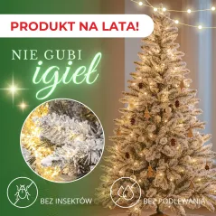 CHOINKA SZTUCZNA ŚWIERK KAUKASKI OŚNIEŻONY 220 CM PREMIUM SPRINGOS
