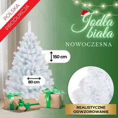 CHOINKA SZTUCZNA JODŁA BIAŁA 150 CM GĘSTA PREMIUM