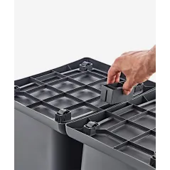 KOSZ DO SEGREGACJI 3X40L CZARNY NA KÓŁKACH