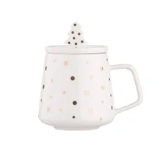 KUBEK Z POKRYWKĄ PORCELANOWY 370 ML CHOINKA ALTOM DESIGN