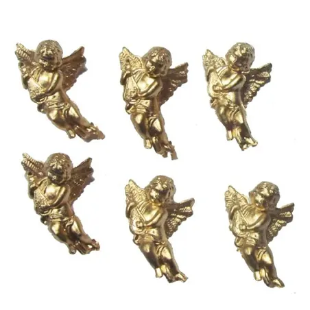 Aniołki Złote Ozdoba Choinkowa 6 Szt. Arpex