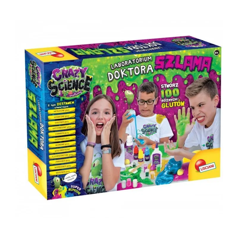 LABORATORIUM DOKTORA SZLAMA CRAZY SCIENCE ZESTAW EDUKACYJNY 8+ - Lisciani