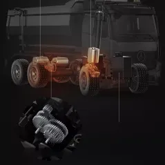 ZDALNIE STEROWANA CIĘŻARÓWKA WYWROTKA MERCEDES BENZ ACROCS 1:20 DOUBLE EAGLE, 6+