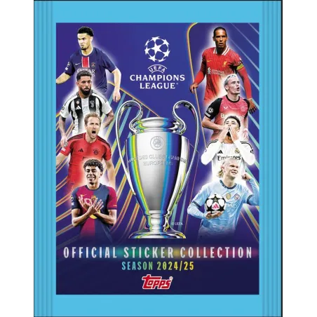 Topps Uefa Liga Mistrzów 2024/25 Saszetka Kolekcjonerska Z 6 Naklejkami (W Tym 2 Błyszczące)