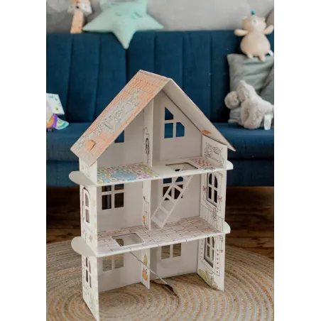 Domek Dla Dziewczynek Ul Wiosenna 14 Kolorowanka Przestrzenna Xxl