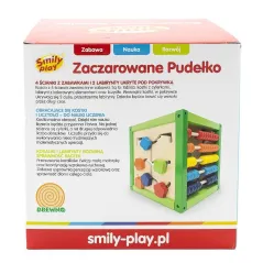 ZACZAROWANE PUDEŁKO DREWNIANE ZABAWKA EDUKACYJNA SMILY PLAY 12M+