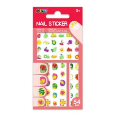 NAKLEJKI NA PAZNOKCIE DLA DZIECI OWOCE 54 ELEMENTY 3+