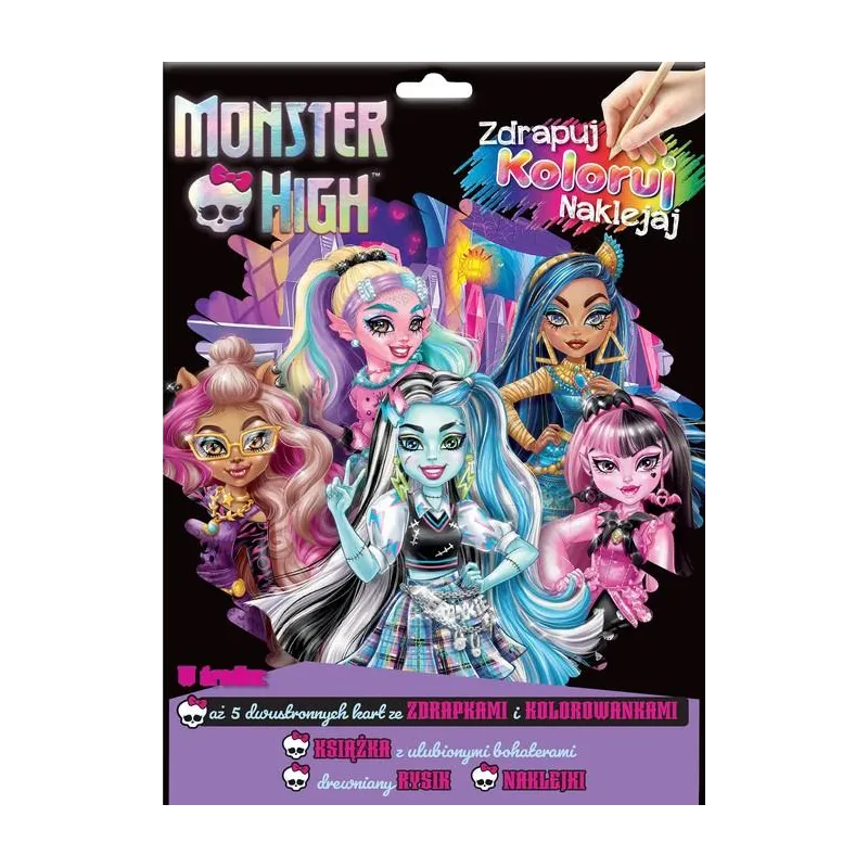 MONSTER HIGH ZDRAPUJ, KOLORUJ, NAKLEJAJ