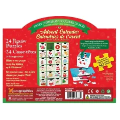 KALENDARZ ADWENTOWY SWEET CHRISTMAS PUZZLE 1200 ELEMENTÓW– 24 PO 50 ELEMENTÓW