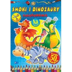 SMOKI I DINOZAURY. KOLOROWANKA Z NAKLEJKAMI
