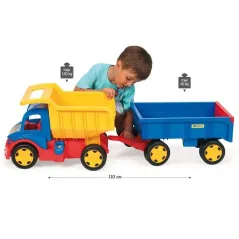 Samochód Wywrotka I Przyczepa 107 Cm Gigant Truck Wader 12M+