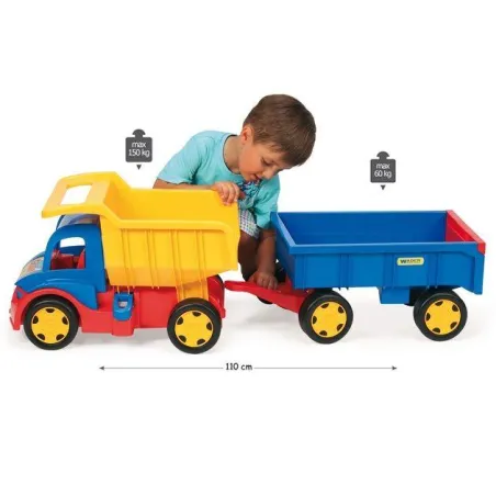 Samochód Wywrotka I Przyczepa 107 Cm Gigant Truck Wader 12M+