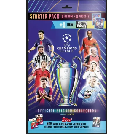 Topps Uefa Champions League Zestaw Startowy Z Naklejkami 20025 Album + 3 Saszetki