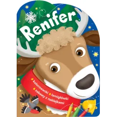 RENIFER KOLOROWANKI ŁAMIGŁÓWKI ZABAWY Z NAKLEJKAMI - Wilga