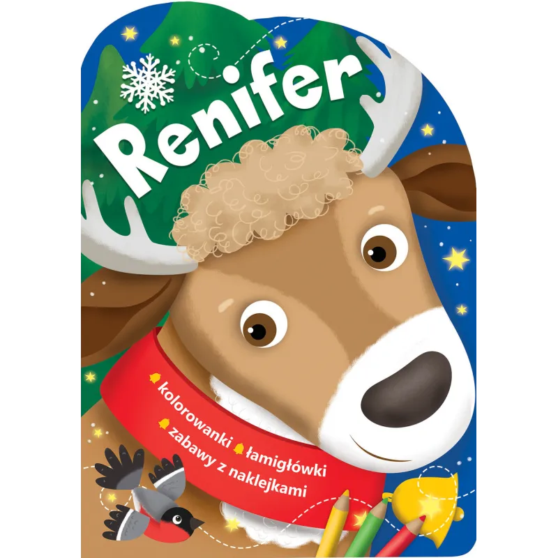 RENIFER KOLOROWANKI ŁAMIGŁÓWKI ZABAWY Z NAKLEJKAMI - Wilga