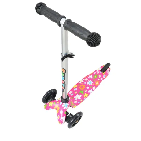 HULAJNOGA 3-KOŁOWA LAUBR SPORT MIDI PINK FLOWERS DLA DZIECI 3+