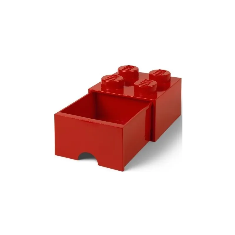 POJEMNIK SZUFLADA KLOCEK 4 WYPUSTKI CZERWONY 25 X 25 X 18 CM LEGO 4005 - Room Copenhagen
