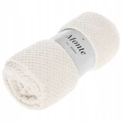 KOC NARZUTA Z MIKROFIBRY MONTE 200X220CM BIAŁY MIĘKKI I CIEPŁY