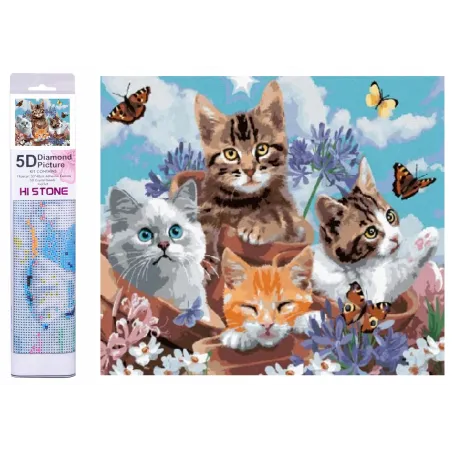 DIAMENTOWA MOZAIKA KOTKI 30X40 CM ZESTAW KREATYWNY