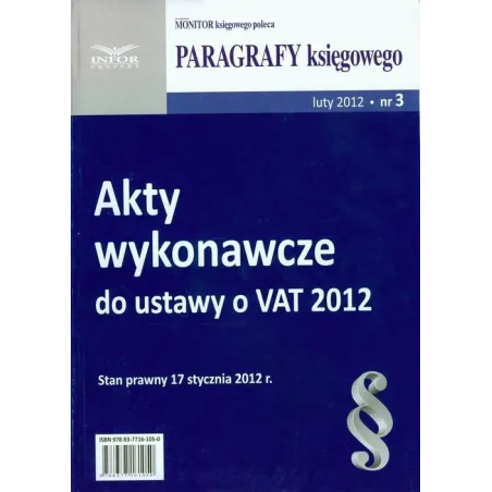 AKTY WYKONAWCZE DO USTAWY O VAT 2012 - Infor