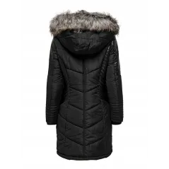 Płaszcz Damski Onlnewlinette Fur Hood Coat Otw Czarny Rozmiar M Only