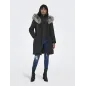 Płaszcz Damski Onlnewlinette Fur Hood Coat Otw Czarny Rozmiar M Only
