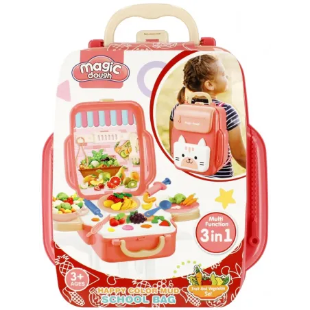 MASA PLASTYCZNA Z AKCESORIAMI W WALIZCE OWOCE WARZYWA MEGA CREATIVE 3+